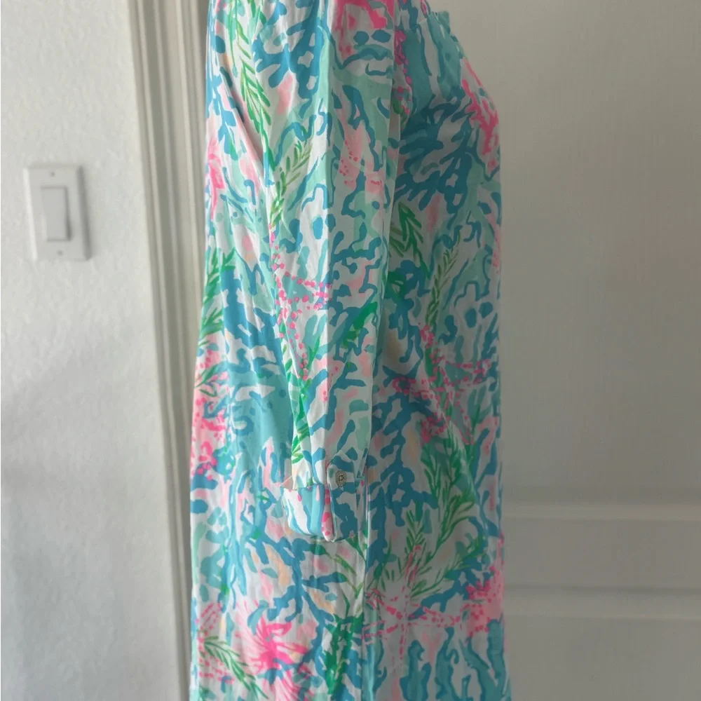NWT Lilly Pulitzer Sz S Bailee Dress Multi Coral Bay Print - Picture 4 of 13